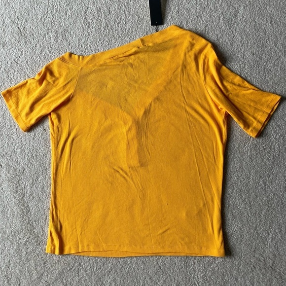 New! Monrow Marigold Rib Knit Off Shoulder Henley Top NWT - 35567 - Picture 7 of 12